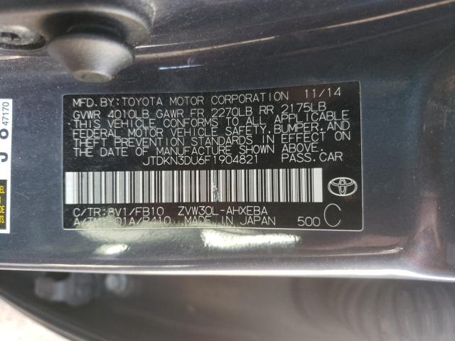 2015 TOYOTA PRIUS JTDKN3DU6F1904821