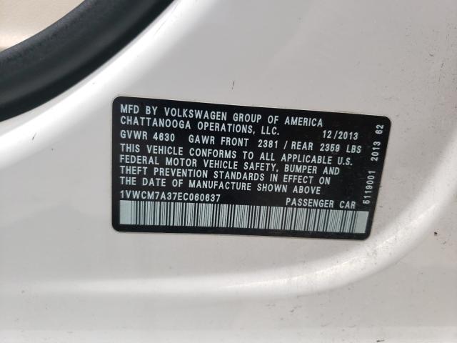 2014 VOLKSWAGEN PASSAT SEL 1VWCM7A37EC060637