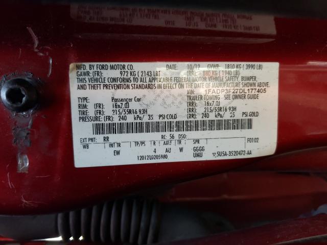2013 FORD FOCUS SE 1FADP3F27DL177405