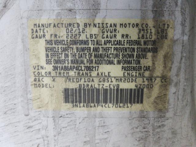 2012 NISSAN SENTRA 2.0 3N1AB6AP4CL706217