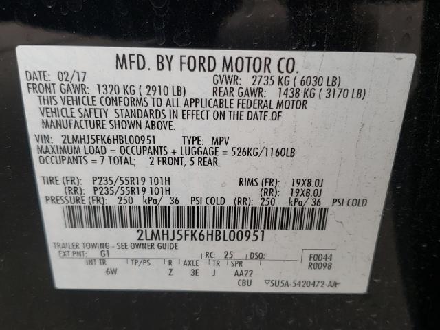 2017 LINCOLN MKT 2LMHJ5FK6HBL00951