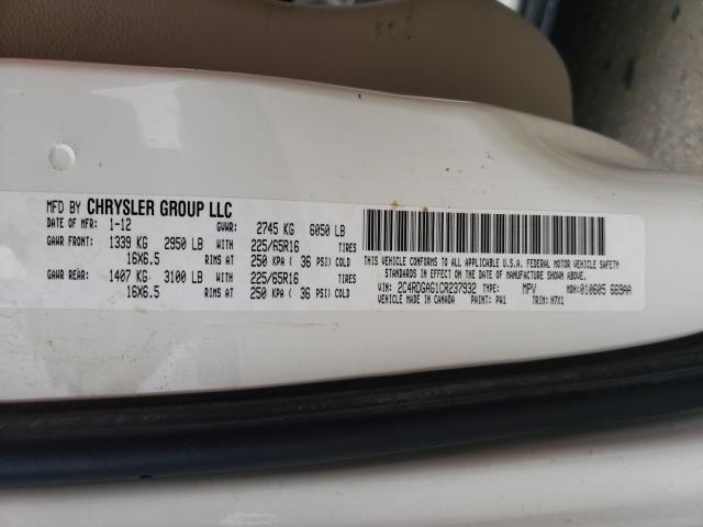 2012 DODGE RAM VAN 2C4RDGAG1CR237932
