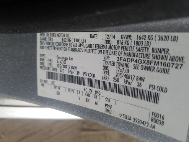 2015 FORD FIESTA ST 3FADP4GX8FM160727