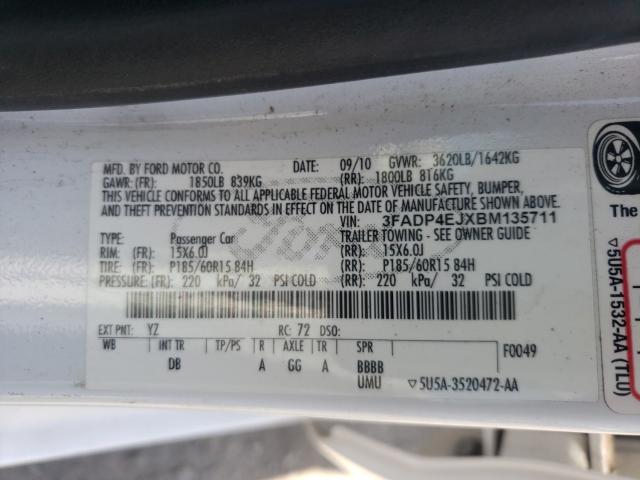 2011 FORD FIESTA SE 3FADP4EJXBM135711