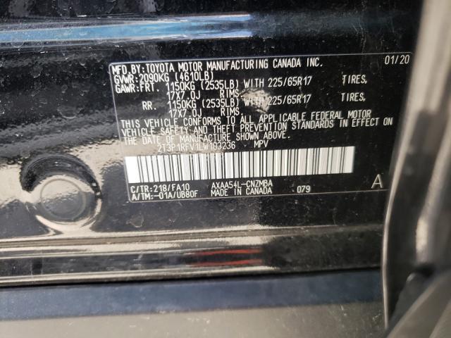 2020 TOYOTA RAV4 XLE 2T3P1RFV1LW103236