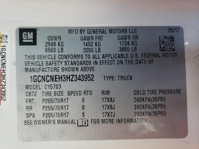 2017 CHEVROLET SILVERADO 1GCNCNEH3HZ343952