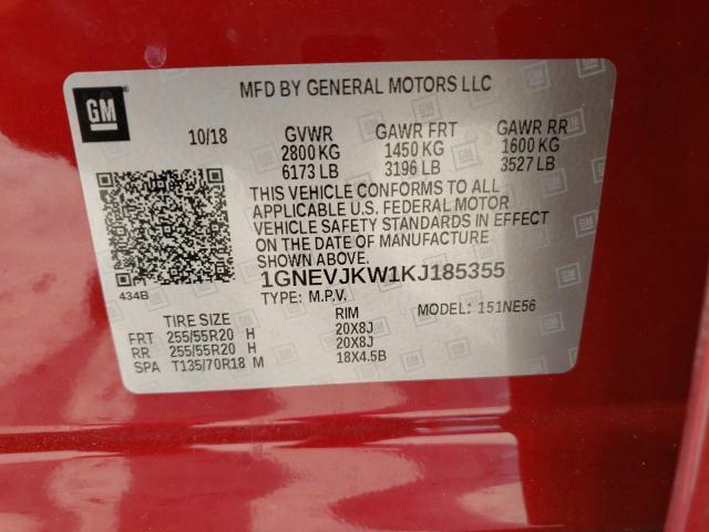 2019 CHEVROLET TRAVERSE H 1GNEVJKW1KJ185355