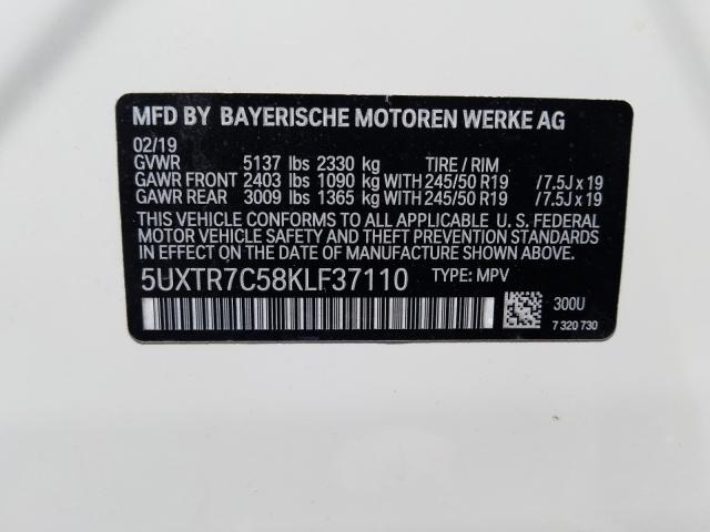 2019 BMW X3 SDRIVE3 5UXTR7C58KLF37110