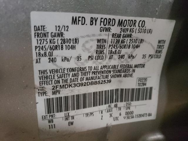 2013 FORD EDGE SE 2FMDK3G92DBB52539
