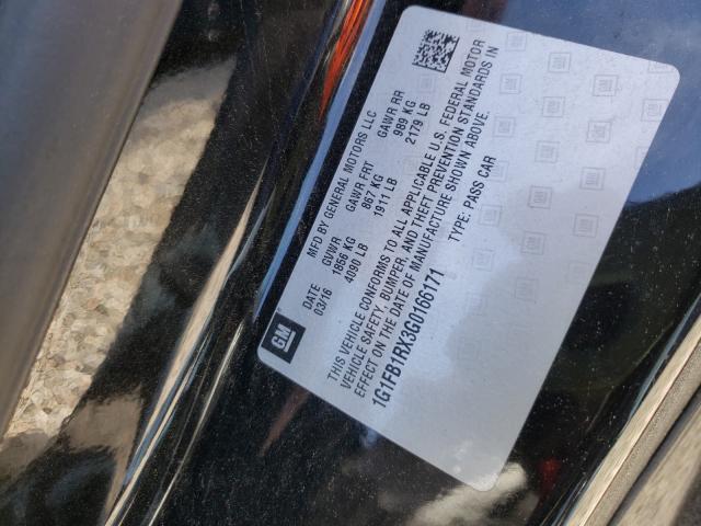 2016 CHEVROLET CAMARO LT 1G1FB1RX3G0166171