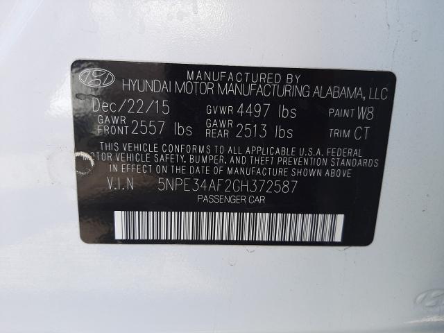 2016 HYUNDAI SONATA SPO 5NPE34AF2GH372587