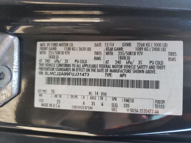 2015 LINCOLN MKC 5LMCJ2A99FUJ31473