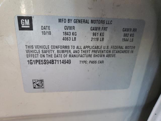 2011 CHEVROLET CRUZE LT 1G1PE5S94B7114949