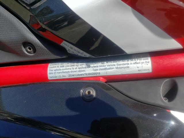 2012 DUCATI SUPERBIKE ZDM1XBMV7CB020518