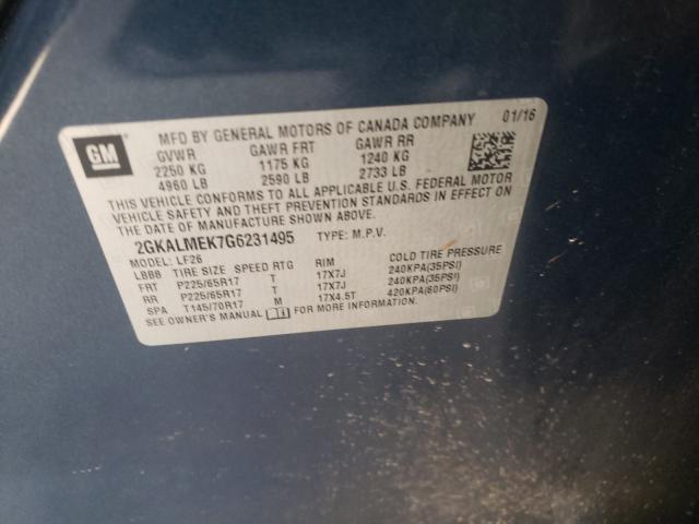 2016 GMC TERRAIN SL 2GKALMEK7G6231495