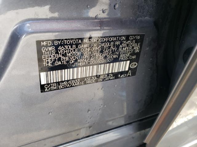 2016 LEXUS IS 200T JTHBA1D20G5021501