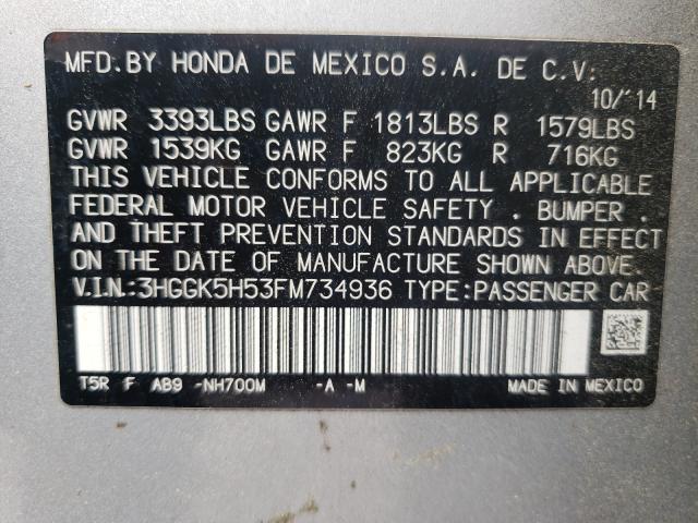 2015 HONDA FIT LX 3HGGK5H53FM734936