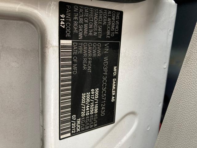 2012 MERCEDES-BENZ SPRINTER 3 WD3PF3CC3C5712430