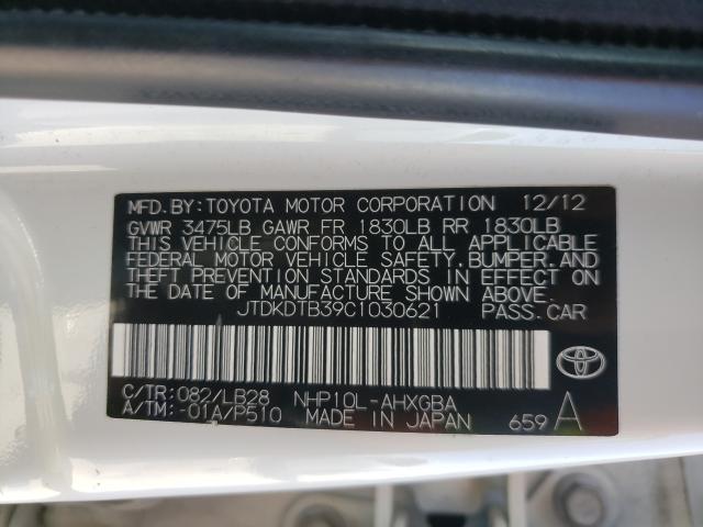 2012 TOYOTA PRIUS C JTDKDTB39C1030621