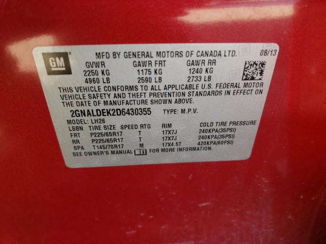2013 CHEVROLET EQUINOX LT 2GNALDEK2D6430355