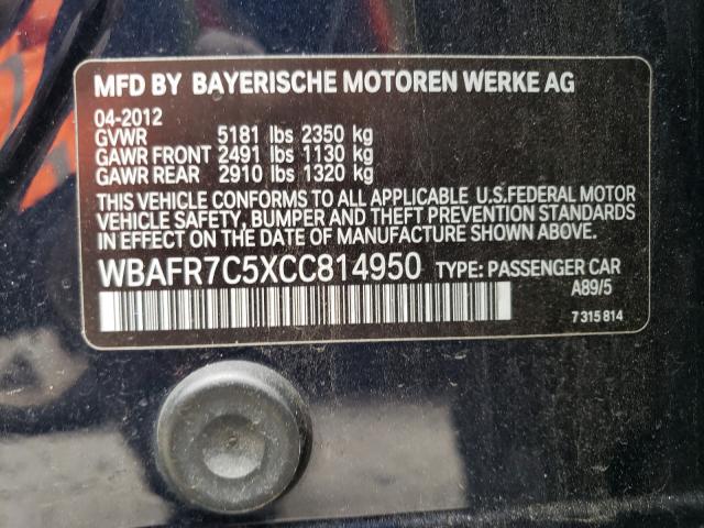 2012 BMW 535 I WBAFR7C5XCC814950