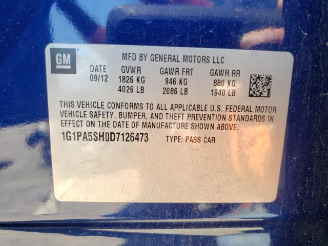2013 CHEVROLET CRUZE LS 1G1PA5SH0D7126473