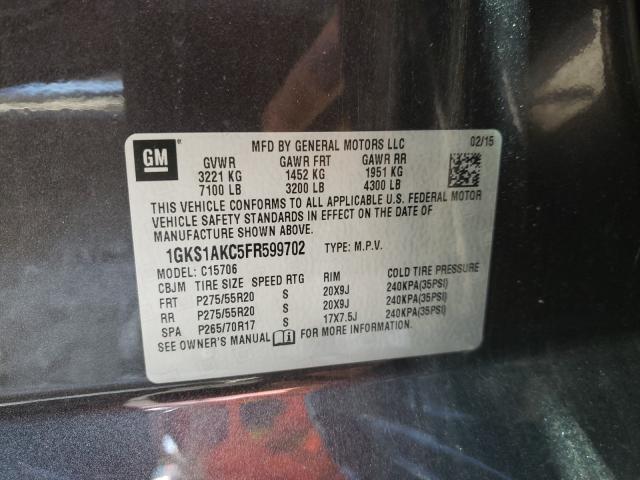 2015 GMC YUKON SLE 1GKS1AKC5FR599702