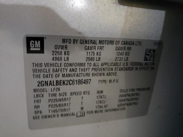 2012 CHEVROLET EQUINOX LS 2GNALBEK2C6186497