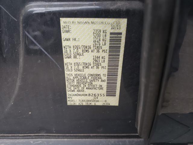 2013 NISSAN XTERRA X 5N1AN0NU4DN826355