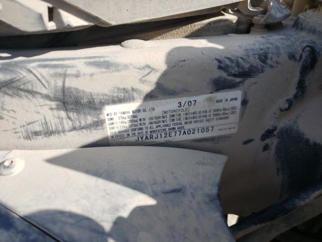 2007 YAMAHA YZFR6 L JYARJ12E77A021057