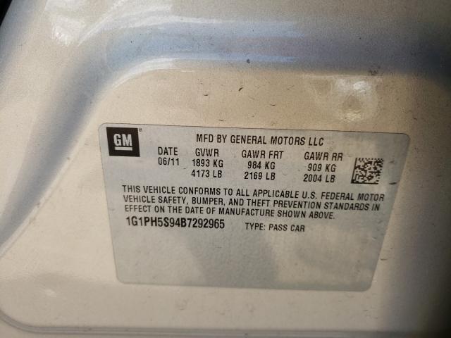 2011 CHEVROLET CRUZE LTZ 1G1PH5S94B7292965
