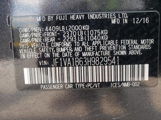 2017 SUBARU WRX JF1VA1B63H9829541