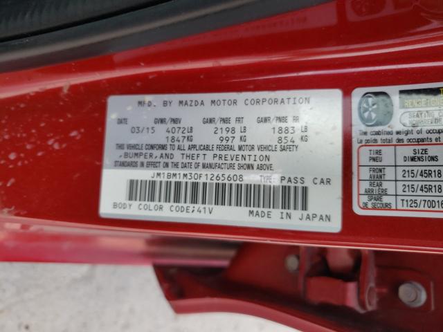 2015 MAZDA 3 GRAND TO JM1BM1M30F1265608