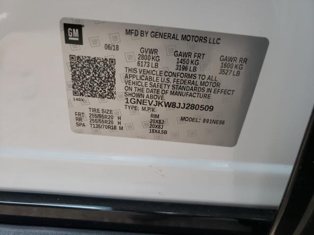 2018 CHEVROLET TRAVERSE P 1GNEVJKW8JJ280509