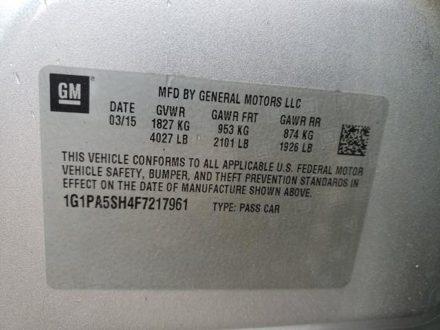 2015 CHEVROLET CRUZE LS 1G1PA5SH4F7217961