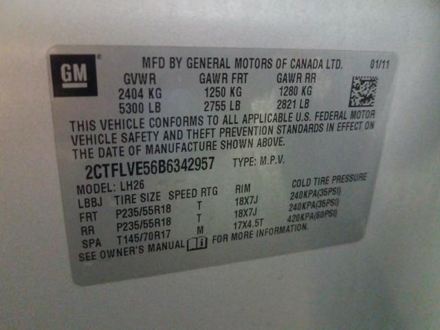 2011 GMC TERRAIN SL 2CTFLVE56B6342957
