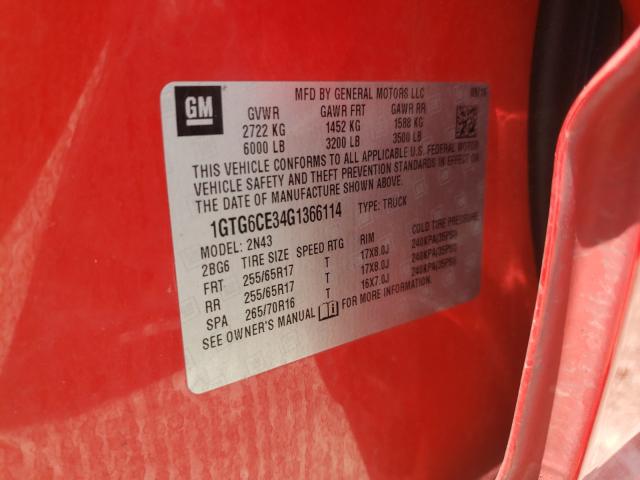 2016 GMC CANYON SLE 1GTG6CE34G1366114