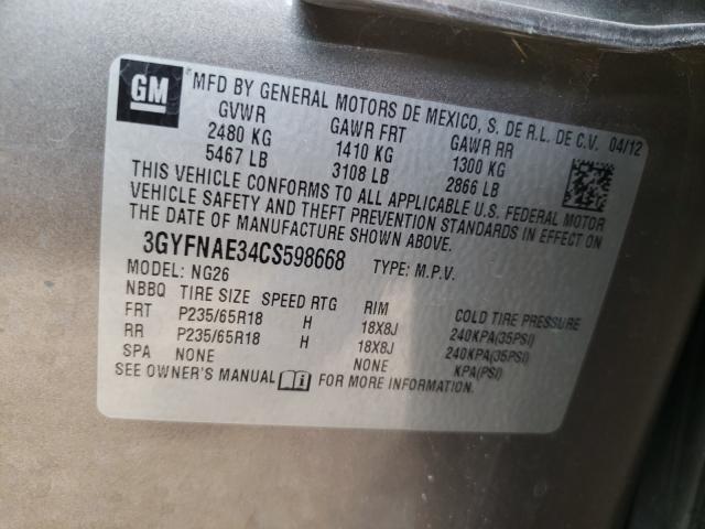 2012 CADILLAC SRX LUXURY 3GYFNAE34CS598668
