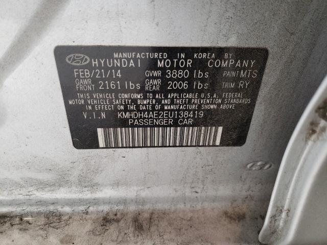 2014 HYUNDAI ELANTRA SE KMHDH4AE2EU138419