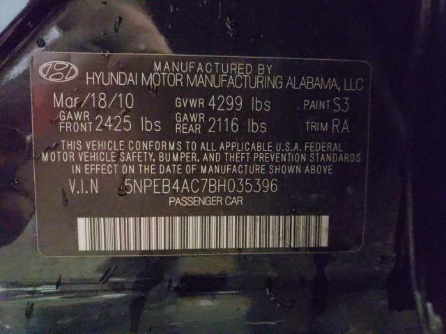 2011 HYUNDAI SONATA GLS 5NPEB4AC7BH035396