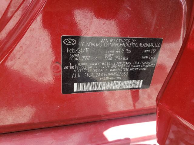 2017 HYUNDAI SONATA SE 5NPE24AF0HH567656