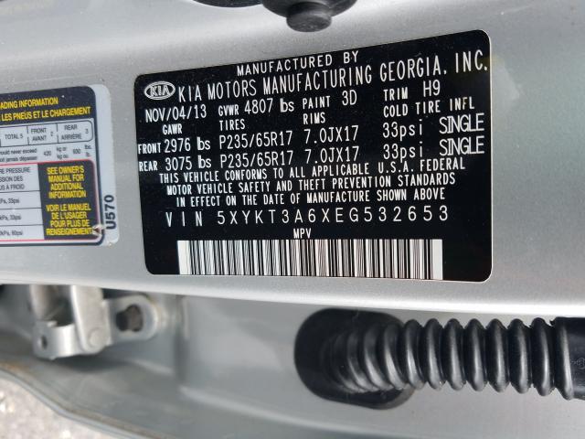2014 KIA SORENTO LX 5XYKT3A6XEG532653