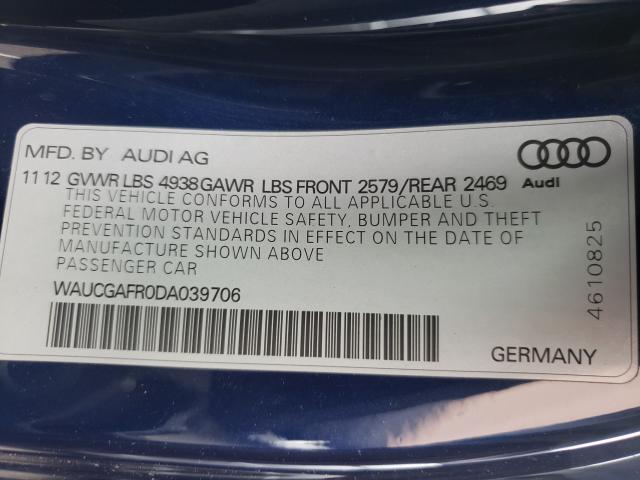 2013 AUDI S5 PREMIUM WAUCGAFR0DA039706