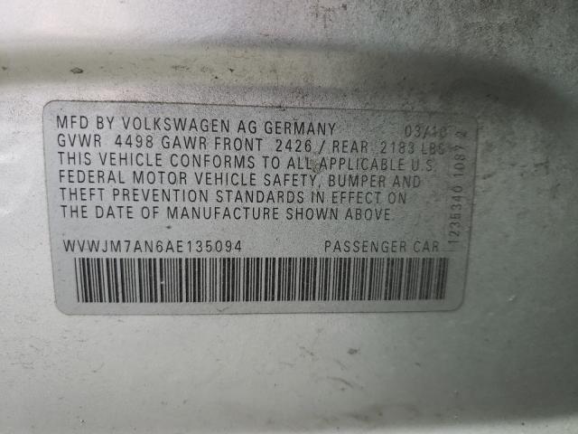 2010 VOLKSWAGEN PASSAT KOM WVWJM7AN6AE135094