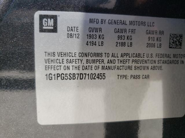 2013 CHEVROLET CRUZE LTZ 1G1PG5SB7D7102455