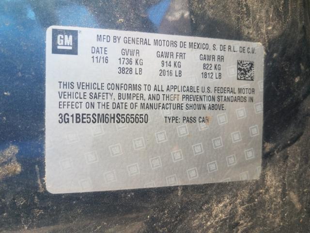 2017 CHEVROLET CRUZE LT 3G1BE5SM6HS565650