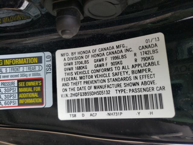 2013 HONDA CIVIC LX 2HGFG3B55DH505132