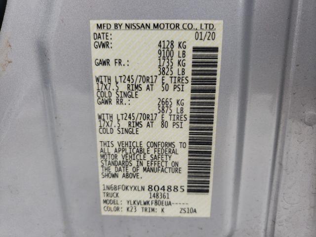 2020 NISSAN NV 1N6BF0KYXLN804885