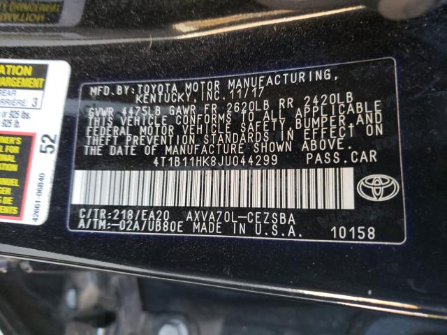 2018 TOYOTA CAMRY L 4T1B11HK8JU044299