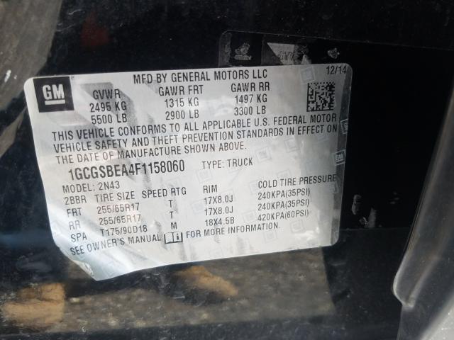 2015 CHEVROLET COLORADO L 1GCGSBEA4F1158060